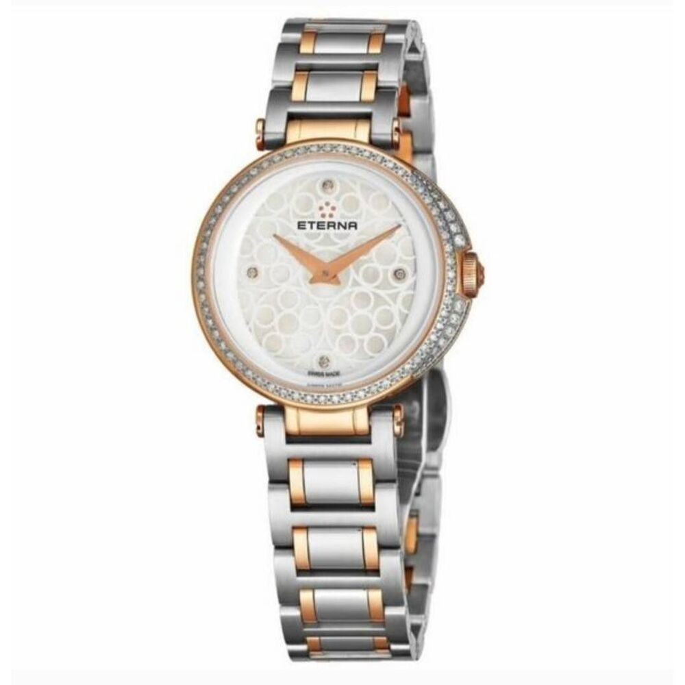 NWT ETERNA Grace Two Tone Rose Gold Mother Of Pearl Watch